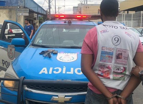 Mototaxista assaltante foi preso pela PM em Santa Rita