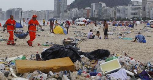 Réveillon do Rio resultou em 757 toneladas de lixo