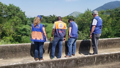 Defesa Civil de Mesquita participa  de inspeção na barragem de Gericinó