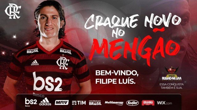 Filipe Luis é anunciado como reforço do Flamengo e diz: ‘Sonho de criança’