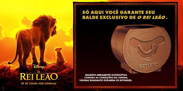 Kinoplex oferece balde exclusivo de “O Rei Leão” que dá desconto no combo de pipoca