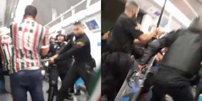 seguranças do Metrô são flagrados agredindo torcedores do Fluminense