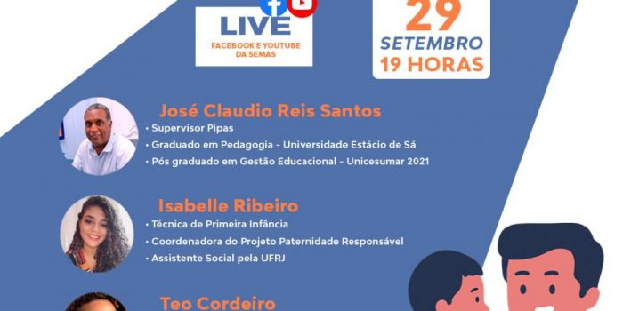 O programa PIPAS, através do projeto Paternidade Responsável convida para a Live: O que é ser pai no Brasil do século XXI?