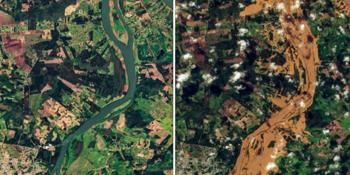 Imagens de satélite mostram alcance da destruição do ciclone no RS