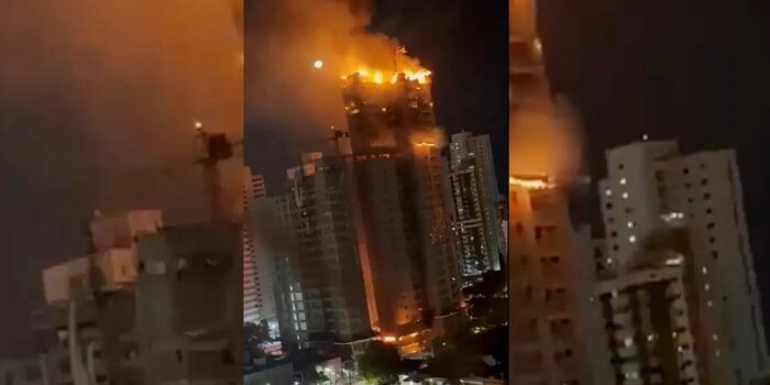 Incêndio atinge prédio em construção em Recife 